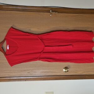 89th & Madison Large Red Midi Dress with Drawstring Waist